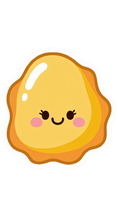 Yolkie mascot — a friendly egg yolk character